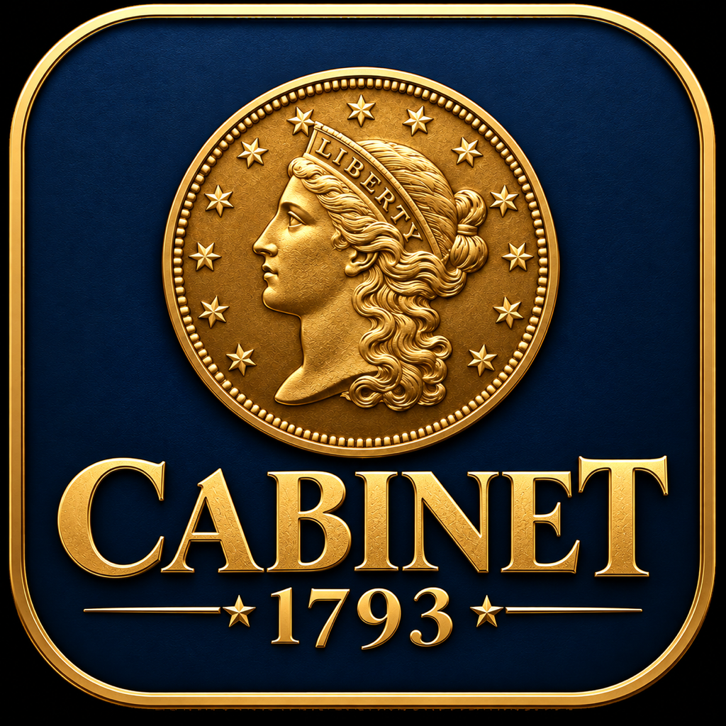 Cabinet 1793 gold Liberty coin portrait app icon